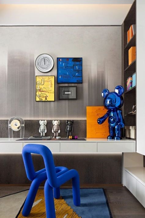 Kaws Interior Design, Bold Chairs, Hypebeast Room, Wall Decoration Ideas, Kids Interior Room, Apartment Decor Inspiration, Kids Interior, Dream House Interior, Room Inspiration Bedroom