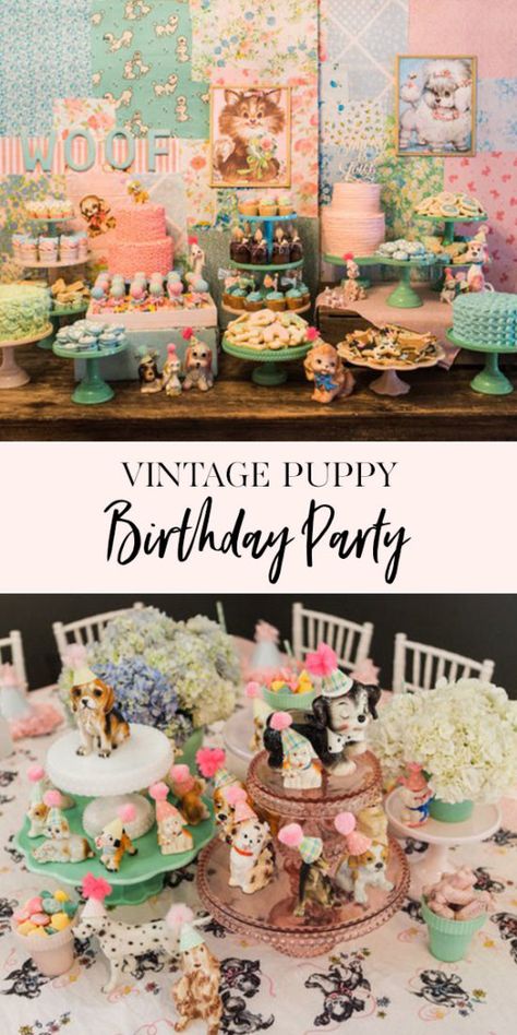 Party Dessert Table Ideas, Puppy Party Theme, Diy Dessert Table, Puppy Birthday Party, Dj Marshmello, Pokémon Party, Diy Dessert, Jenny Cookies, Puppy Birthday Parties