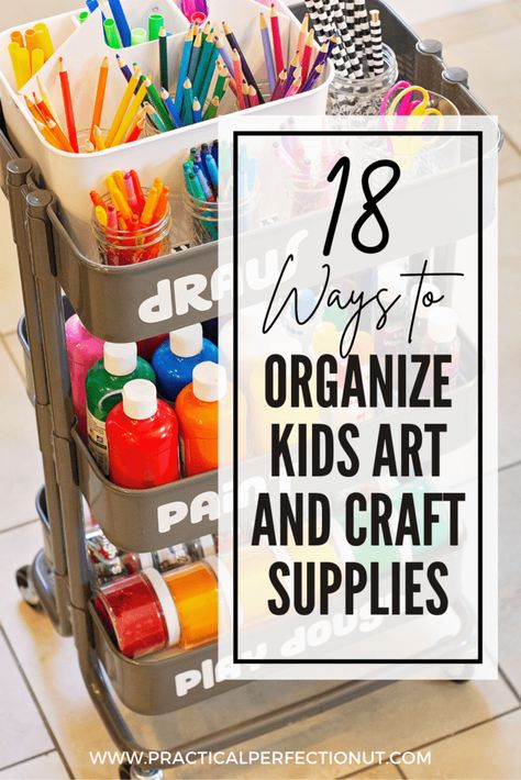 If you’re like me, you want your kids to be creative and have all the art supplies they need at their fingertips. But it can be hard to keep everything organized and tidy! That’s why we’ve put together this list of ideas for how to organize kids’ art and craft supplies in every space. Whether... Girls Room Organization, Organize Kids, Small Kids Room, Baby Room Organization, Art Supplies Storage, Children Room Boy, Art Supply Organization, Kids Rooms Diy, Ways To Organize