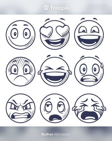 Smiling Face Drawing, Emoji Sketch, Art Ideas To Draw, Cute Easy Things To Draw, Doodle Art Ideas, Lach Smiley, Face Doodles, Doddle Art, Emotion Faces