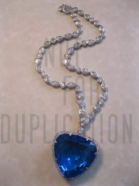 Titanic "Heart of the Ocean" Necklace...*Hand Fabrication of Fine Jewelry* | RPF Costume and Prop Maker Community The Heart Of The Ocean Necklace, Titanic Heart Of The Ocean Necklace, Heart Of Ocean Necklace, Titanic Necklace, Heart Of The Ocean Necklace, The Heart Of The Ocean, Blue Heart Necklace, Blue Diamond Necklace, Heart Of The Ocean