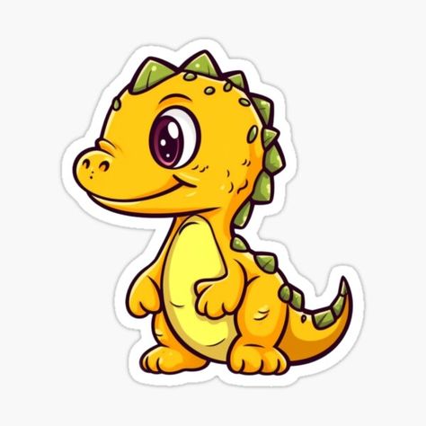 PrintDelightsDJ Shop | Redbubble Sticker Random, Yellow Dinosaur, Funny Elephant, Elephant Stickers, Dinosaur Stickers, Girl Dinosaur, Boys Sticker, Baby Dinosaurs