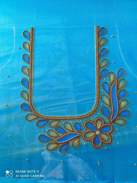 Aari Embroidery Motifs Tracing, Aari Work Blouse Simple Design Drawing, Aari Work Thread Work Blouse, Simple Thread Aari Work Design, Aari Hand Designs For Blouses, Arri Work Hand Design Simple, Thread Aari Work Designs, Hand Aari Work Design, Aari Thread Work Blouse Designs