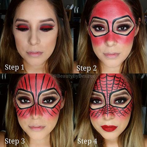 Spider Man Makeup, Gumball Machine Halloween Costume, Makeup Witch, Carnaval Make-up, Modest Halloween Costumes, Make Up Diy, Makeup Zombie, Halloweenský Makeup, Halloween Make-up Looks