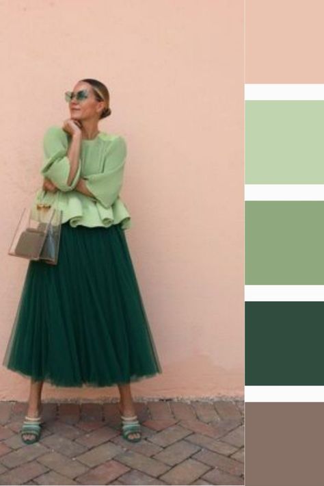 Green Colour Combinations Outfit, Green Clothes Combination, Green Matching Colors Outfit, Green Color Combinations Outfit, Monochrome Green Outfit, Mix And Match Colors Outfits, Green Color Combinations, Rok Outfit, Colour Combinations Fashion