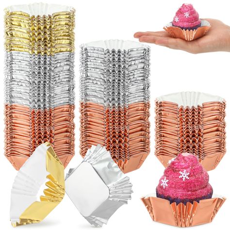 PRICES MAY VARY. Sufficient Quantity: the pack contains a total of 600 pieces of mini muffin pan liners in 3 colors, including silver, gold, and rose gold, 200 of each color, giving you enough supply for several occasions; You can also share them with others to make their cupcakes more noticeable Ideal Size: with the base size of about 1.77 x 2.44 inches/ 4.5 x 6.2 cm and about 0.98 inches/ 2.5 cm tall, these cupcake liners foil are suitable for baking mini cupcakes, muffins, and brownies, meeti Cupcake Papers, Square Cupcakes, Muffin Liners, Mini Muffin Pan, Paper Cupcake, Foil Paper, Cupcake Liners, Graduation Ceremony, Baking Cups