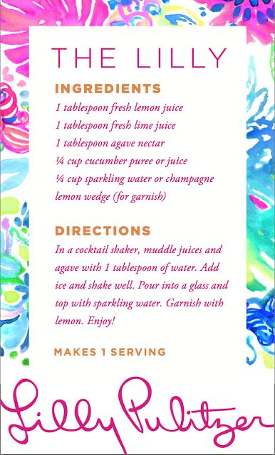 the lilly pulitzer cocktail recipe Lilly Pulitzer Diy, Lilly Party, Lilly Pulitzer Outfits, Lilly Prints, Lilly Pulitzer Prints, 21st Bday Ideas, Summer Wind, Dinner Party Summer, Girls Night Party