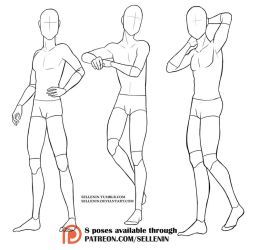 Pose set 6 - male standing poses! by Sellenin Fullbody Male Base Drawing, Boy Standing Drawing, Male Base, Drawing Poses Male, Male Drawing, Male Art Reference, Poses Male, Male Pose, Couple Drawing