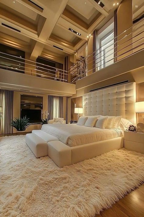 Big Modern Bedroom, Large Master Bedrooms Decor, Large Master Bedrooms, Master Bedrooms Decor Modern, Dream Bedroom Luxury, Master Suite Decor, Luxury Dorm Room, Mansion Bedroom, Huge Bedrooms