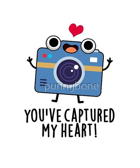 You've Captured My Heart Funny Camera Pun features a cute camera. Perfect pun gift for family and friends who love cute photography camera puns. Cheesy Cards, Photography Puns, Notes For Friends, Conversation Quotes, Pun Cards, Cheesy Puns, Diy Couple, Punny Cards, Diy Magnets