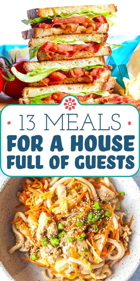 Dinner For Crowd, Dinner For Group, Lunch Ideas For Guests, Pasta Bread, Recipes Chili, Big Family Meals, Big Family Dinner, Large Group Meals, Breakfast For A Crowd