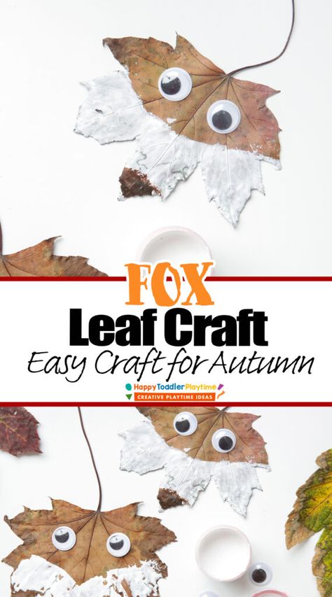 Leaf Animals Craft Kids, Leaf Activity, Fox Craft, Wolf Craft, Fall Crafts For Toddlers, Leaf Craft, Preschool Art Projects, Fox Crafts, Kindergarten Learning Activities