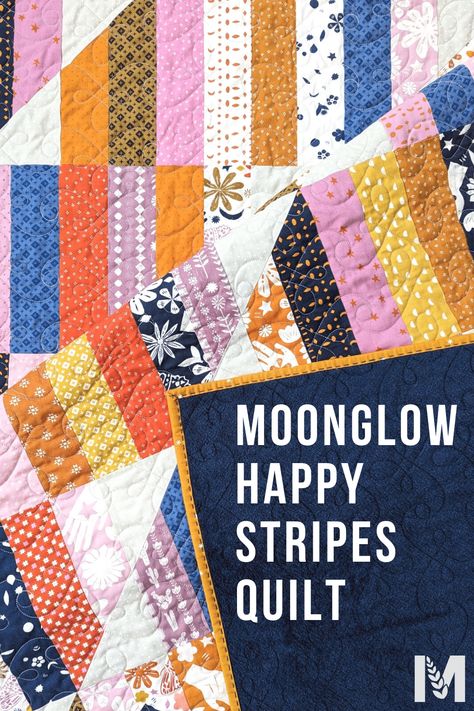 Strip Set Quilt Patterns, Strip Quilting, Happy Stripes Quilt Pattern Free, Happy Stripes Quilt, Happy Stripes Quilt Pattern, Strip Quilt, Free Quilt Patterns Printables, Stripe Quilt Pattern, Retro Quilt