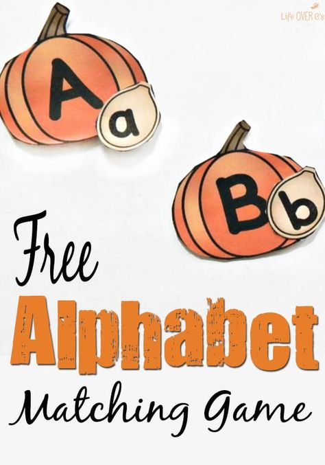 This free pumpkin alphabet matching game is a fun way to practice uppercase and lowercase letters with your kids this fall! Pumpkin Alphabet, Kindergarten Orientation, Alphabet Matching Game, Literacy Groups, Pumpkins Preschool, Pumpkin Unit, October School, October Activities, Pumpkin Activities