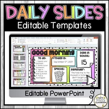 Start your day off right with these 10+ editable slides that will help you run effective morning meetings. Includes agendas, icebreakers, and Teacher Mom Quotes, Meeting Template, Teacher Classroom Decorations, Meeting Agenda Template, Teaching 5th Grade, Morning Meetings, Template For Powerpoint, Daily Agenda, Teacher Tech