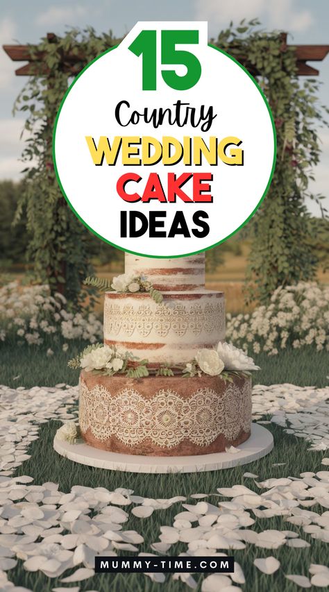 Sweeten your country wedding with these creative cake ideas! Featuring unique flavors and beautiful designs, these cakes will be the centerpiece of your celebration. From farm-inspired to vintage styles, get inspired and save this pin for your wedding planning journey! Wedding Cake Decoration Ideas, Country Wedding Cakes Rustic, Country Wedding Cake Ideas, Cowboy Wedding Cakes, Copper Wedding Cake, Rehearsal Dinner Cake, Creative Cake Ideas, Wedding Cakes Rustic, Country Wedding Cake