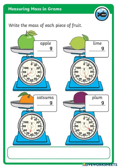 Measuring Mass Mass Worksheets Grade 3, Measuring Mass Activities, Mass Worksheet, Measuring Mass, Cursive Small Letters, Capacity Worksheets, Mass Activities, Density Worksheet, Body Preschool