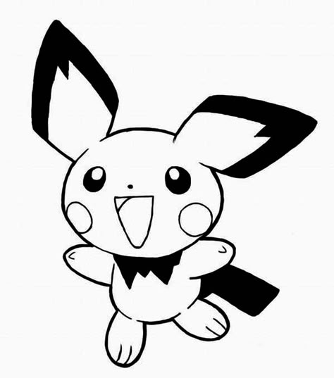 Pichu Is So Excited Coloring Page : Color Luna Kawaii Pikachu, Pichu Pokemon, Pikachu Coloring Page, Cow Coloring Pages, Leaf Coloring Page, Frozen Coloring Pages, Panda Coloring Pages, Rose Coloring Pages, Shark Coloring Pages