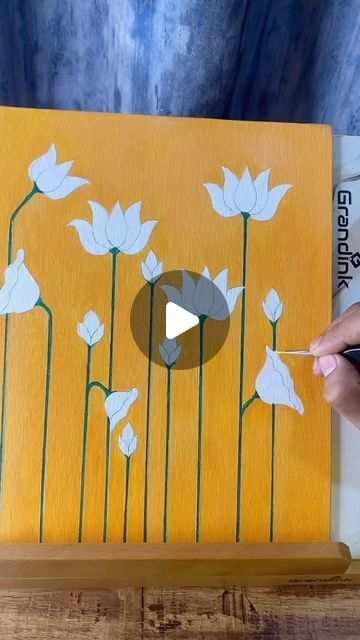 Paintings Of Lotus Flowers, Lotus Painting On Canvas, Lotus Pichwai Painting, Pichhwai Design, Indian Folk Art Drawing, Indian Paintings Traditional, Pichwai Paintings Lotus, Pichwai Art Paintings, Long Canvas Painting Ideas