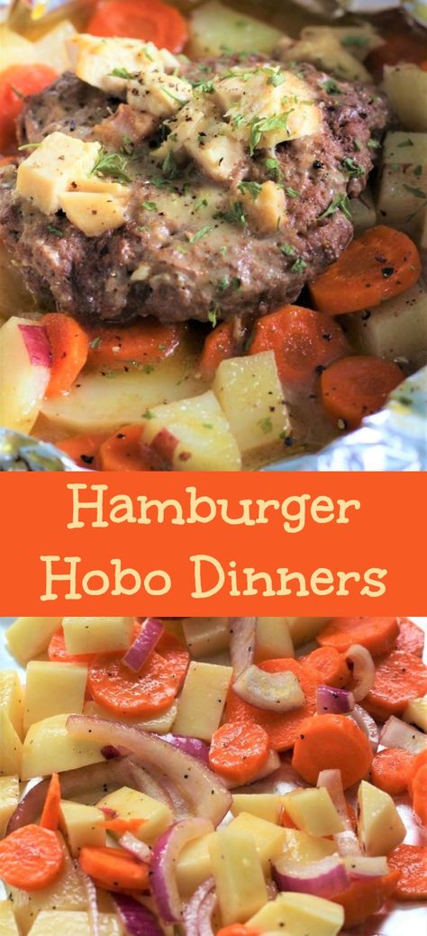 Hamburger Hobo Dinner, Ground Chuck Recipes, Hobo Dinner Recipes, Recipes Using Hamburger, Hobo Dinner, Tin Foil Dinners, Hobo Dinners, Foil Pack Dinners, Foil Packet Dinners