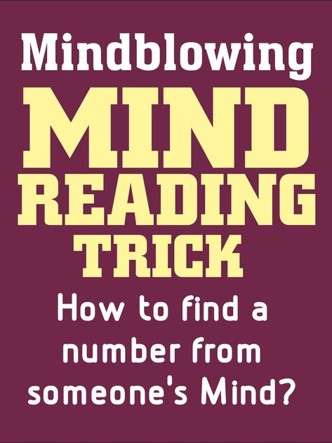 #trick #mindreading #magic #numbergame #mathmagic Number Tricks Magic, Mind Tricks To Play On People, Number Magic Tricks, Math Magic Tricks, Street Magic Tricks, Maths Fun, Learn Magic Tricks, Vedic Maths, Number Tricks