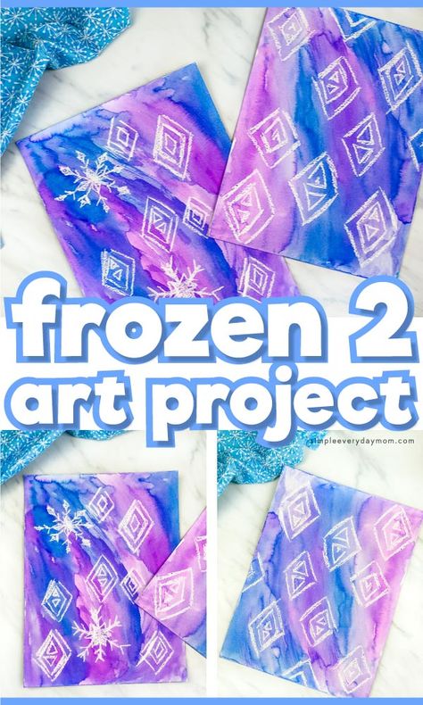 Frozen 2 Art, Snowflake Art Project, Disney Frozen Crafts, Disney Crafts For Kids, Watercolor Resist, Craft For Children, Snowflake Art, Frozen Crafts, Grinch Crafts