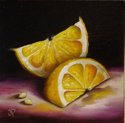 Sweets Art, Soft Pastel Art, Lemon Art, Landscape Wall Decor, Canvas Drawing, Art Paintings For Sale, Lemon Slices, Paint Canvas, Still Life Fruit