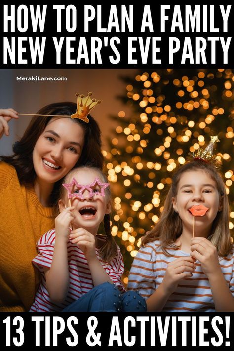 8 Fun and Easy New Years Eve Party Ideas for Families | We all have our own family Christmas traditions, but what about NYE? While the night may look a different once kids enter the picture, there are tons of things you can do to make it special and memorable. Whether you keep it small or invite friends and family, you can go all in with a specific theme and special foods and activities, or you can keep it simple with a family game night. Click for our best tips and ideas to inspire you! Nye Traditions, Family New Years Eve, Happy New Year Pictures, New Years Eve Party Ideas, New Years Traditions, New Year’s Day, Christmas Games For Kids, New Year Pictures, Christmas Traditions Family