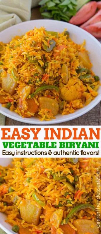 Easy Biryani, Vegetable Biryani Recipe, Vegetable Biryani, Spiced Rice, Indian Rice, Easy Vegetable, Idee Pasto, Rice Dish, Carrots And Potatoes