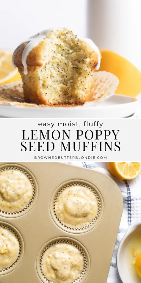 Raspberry Lemon Poppyseed Muffins, Lemon Buns Recipe, Muffin Recipes Unique, Lemon Muffins Poppyseed, Moist Lemon Poppyseed Muffins, Lemon Poppyseed Muffins Recipe, Muffin Flavours, Cafe Food Recipes, Spring Baked Goods