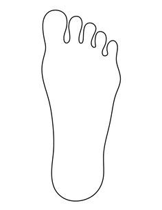 Foot pattern. Use the printable outline for crafts, creating stencils, scrapbooking, and more. Free PDF template to download and print at http://patternuniverse.com/download/foot-pattern/ Footprint Printable Free, Footprint Template Free Printable, Footprint Template, Printable Outline, Coloring Crafts, Crochet Labels, Kids New Years Eve, Pie Plano, Crochet Barefoot Sandals