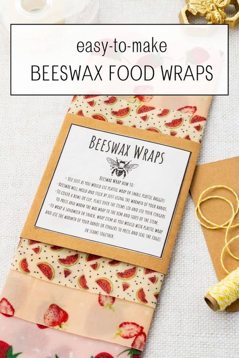 Take a step towards a greener kitchen by making your very own beeswax food wraps. It's easier than you think, and the results are amazing! 🐝 Perfect for gifting to friends and family! Make your beeswax wraps extra special with these printable packaging ideas. Beeswax Wrap Sizes, Diy Bees Wax Bread Bags, Diy Beeswax Food Wrap, Homemade Beeswax Wrap, How To Make Beeswax Food Wraps, Beeswax Wrap Packaging, Beeswax Wraps Packaging, Beeswax Bread Bag Diy, Homemade Sewing Gifts