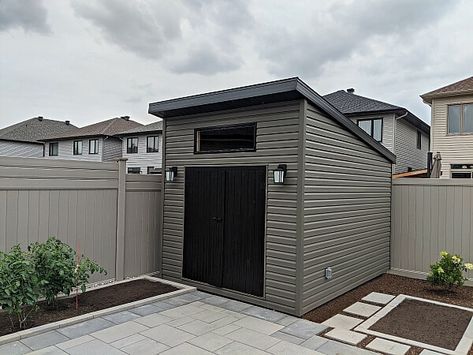 Backyard Shed With Patio, Modern Shed Colors Ideas Paint, Garden Storage Shed Ideas, Modern Sheds Ideas Backyard, Work Shed Ideas Workshop, Outdoor Sheds Ideas Buildings, Storage Sheds Ideas Backyard, Back Yard Shed, Storage Sheds Ideas