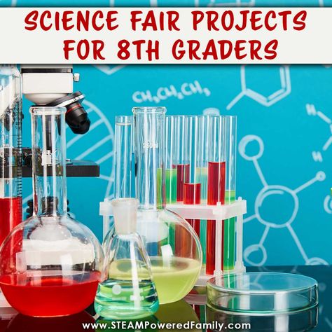 Science Fair Projects for 8th Graders Fun Science Fair Projects Middle School, Science Fair Project Ideas High School, Grade 8 Science Fair Projects, Middle School Science Fair Project Ideas, 7th Grade Science Fair Projects Ideas, Science Expo Ideas, Engineering Science Fair Projects, 7th Grade Science Fair Projects, 8th Grade Science Fair Projects