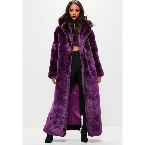 Missguided Londunn + Missguided Purple Faux Fur Coat ($162) ❤ liked on Polyvore featuring outerwear, coats, longline coat, missguided coats, faux fur coat, imitation fur coats and fake fur coat Purple Faux Fur Coat, Purple Fur Coat, Long Fur Coat, Sewing Challenge, Purple Coat, Longline Coat, Fur Fashion, Faux Fur Jacket, Faux Fur Coat