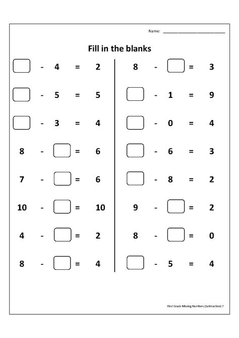 Year 1 Maths Worksheets Subtraction Year 1 Maths Worksheets, Addition Worksheets First Grade, Quantitative Reasoning, Missing Number Worksheets, First Grade Math Worksheets, Free Printable Math Worksheets, Math Subtraction, Maths Worksheets, Math Sheets