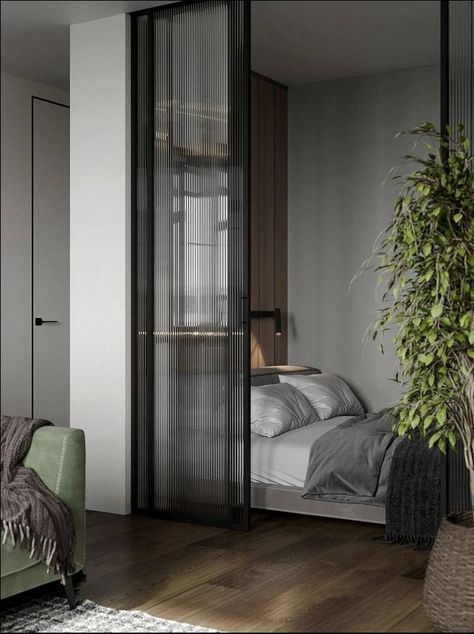 Studio Apartment Room Divider, Wall Partitions, Room Partition Wall, Magic Room, Studio Apartment Living, Condo Interior, Modern Magic, Hotel Room Design, Small Apartment Design