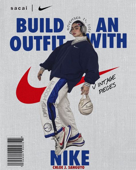 Clothing Advertisement Poster, Nike Air Poster, Nike Poster Aesthetic, Fashion Brand Advertising, Streetwear Ads Design, Streetwear Poster Design, Adidas Graphic Design, Clothing Drive Flyer, Nike Poster Design