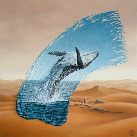 Breach Tableau Pop Art, Kunst Inspiration, Surrealism Painting, Lukisan Cat Air, Nature Art Painting, Humpback Whale, Beginner Painting, Arte Animal, Amazing Art Painting