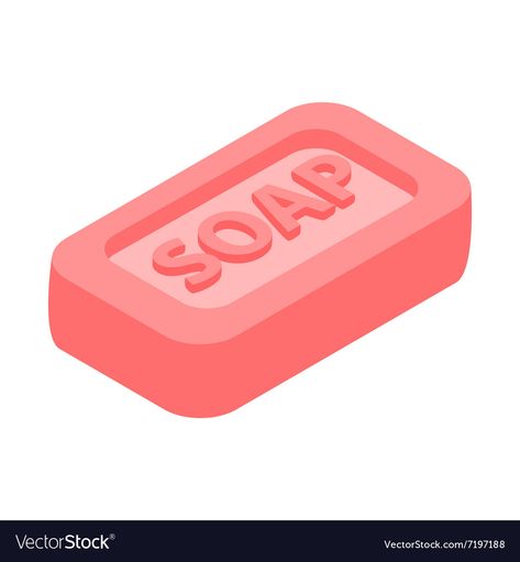 Pink bar of soap 3d isometric icon Royalty Free Vector Image Bar Of Soap Drawing, Soap Drawing, Soap Illustration, Soap Vector, Soap Images, Hygiene Activities, Soap Art, Dog Soap, 3d Isometric