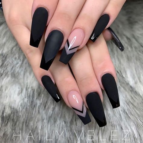 Black From The Dead over these coffin nails ⚰️ 💀 😏 absolutely amazing mani from @haily_naillicious_nails! 🔹 🔹 🔹 🔹 For the chance to be featured tag us and #ittakesapro! 💙 #repost #SalonCentric #ittakesapro #nails #nailart #gorgous Dark Nails Acrylic Coffin, Black Arclyc Nails, Matte Acrylic Nails, Matte Nail Art, Fab Nails, French Pedicure, Black Coffin Nails, Black Acrylic Nails, Bryson Tiller