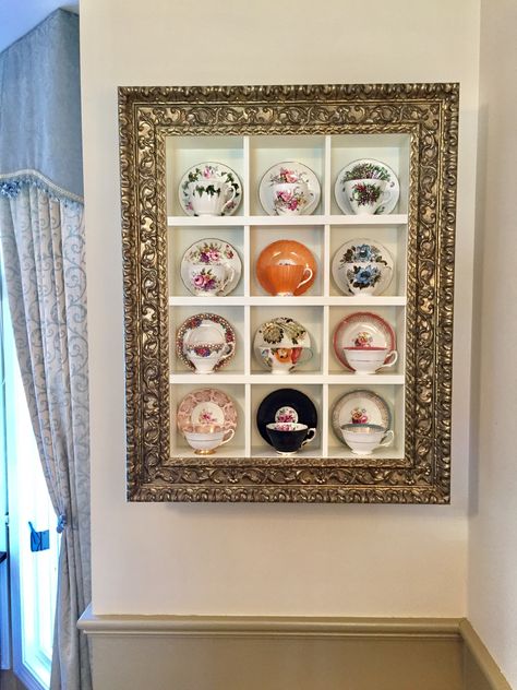 Teacups Teacup Display Ideas, Teacup Display, Tea Set Display, Princess Cottage, Tea Cup Display, Cup Display, Tea Display, Tea Cup Collection, Cup Collection