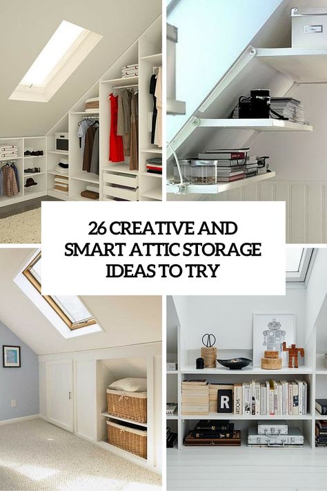 Eaves Storage Ideas, Attic Storage Ideas, Small Attic Renovation, Attic Storage Solutions, Small Attics, Attic Bedroom Storage, Eaves Storage, Attic Renovation Ideas, Attic Closet