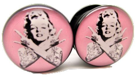 PRICES MAY VARY. Acrylic Screw-on Brand New *Pair* High Quality Durable 8 Sizes Brand New, Pair of Marilyn Monroe Tatted Acrylic Screw-on Ear Gauges 8 Sizes (4mm-16mm) 6 Gauge (4mm) 4 Gauge (5mm) 2 Gauge (6mm) 0 Gauge (8mm) 00 Gauge (10mm) 1/2" (12mm) 9/16" (14mm) 5/8" (16mm) 00 Gauges, 00 Gauge, Monroe Piercings, Ear Gauges Plugs, Body Jewelry Piercing, Ear Gauges, Gauges Plugs, Ear Plugs, Ear Jewelry