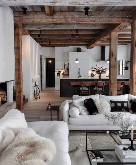 2024’s Hottest Home Trend: Chic Industrial Interior Design and 10 Ways to Achieve It - DGV Architecture Scandi Industrial Interior, Modern Loft Decor, Industrial Chic Interior, Industrial Chic Interior Design, Industrial Design Style, Open Floor Plans, Industrial Interior Design, Loft Decor, White Oak Floors