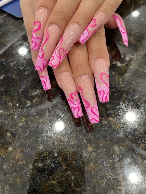 Creative Acrylic Nail Designs, Barbie Pink Nails, Baddie Nails, Nails 2023, Acrylic Nails Coffin Short, Nagel Inspo, Pink Acrylic Nails, Girls Nails, Square Acrylic Nails