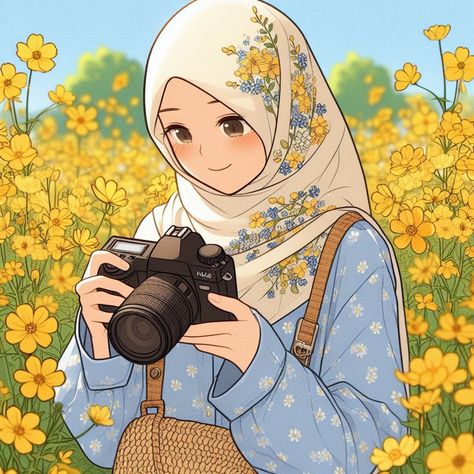 Hijabi Illustration Art, Hijabi Girl Illustration, Hijab Girl Cartoon, Academia Aesthetic Wallpaper, Anime Muslim, Hijab Cartoon, Pretty Landscapes, Anime Artwork Wallpaper, Pretty Wallpapers Backgrounds