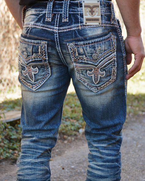 Rock Revival Jeans Mens, Jeans Design, Rock Revival Jeans, Jeans Mens, Cargo Pants Men, Pants Men, Rock Revival, Designer Jeans, Western Wear