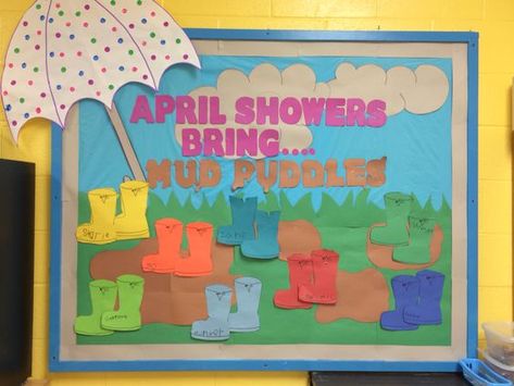 Spring Bulletin Boards Preschool, Preschool Bulletin Board, Daycare Bulletin Boards, Toddler Bulletin Boards, April Bulletin Boards, Easter Bulletin Boards, Birthday Board Classroom, Spring Bulletin, Birthday Bulletin Boards