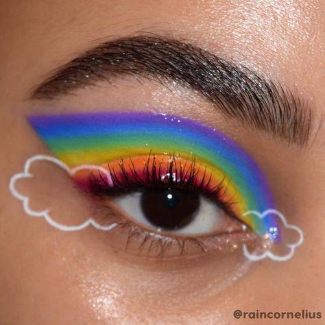 Fade Into Hue Palette, Fade Into Hue, Bisexual Aesthetic, Makeup Practice, Rainbow Eye Makeup, Eye Ideas, Sweet Makeup, Rainbow Style, Indie Makeup